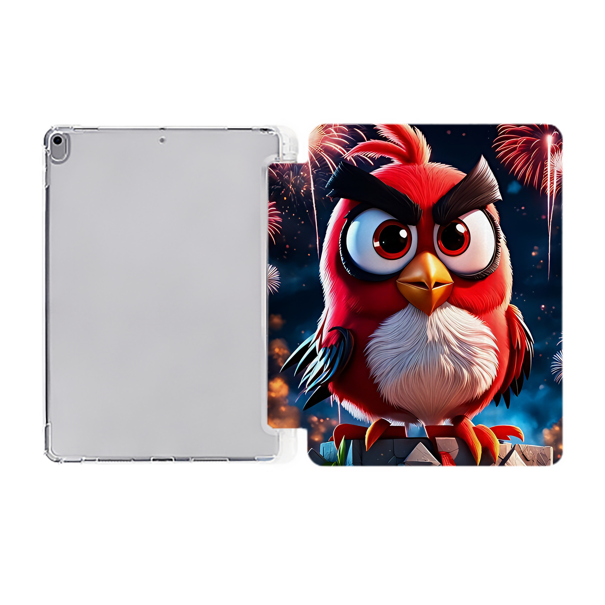 （画像用） Angry Birds アングリーバード IPad ケース ペン収納付き 三つ折りスタンド PUレザー×シリコン 対応機種9.5/10.5/10.9インチ